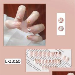 False Nails Fake Press On Nail Designs Art Long Tips Forms With Glue Stick Stickers Reusable Set Acrylic Artificial Drop Delivery Heal Otqvt