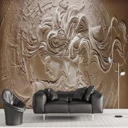 Custom wallpaper 5d Embossed beauty 3d wallpaper living room TV papel de parede do desktop wallpaper for walls 3 d288x