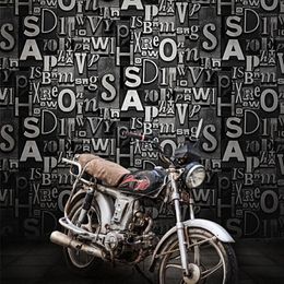 Retro vintage letter style wallpaper for bedroom living room office kitchen wall papers home decor bedroom decor wallpaper sti1200v