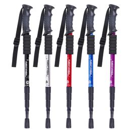 Walking Sticks Classic Delicate Trekking Pole 4 Sections Telescopic Cane Stick Crutch for Outdoor Hiking Walking 240306