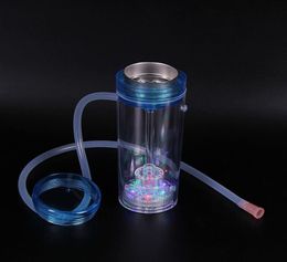 Whole Light up Travel Portable Plastic Hookah LED Hookah Shisha Cup Set for Car Smoking portable hookah bottle 442 S27037906