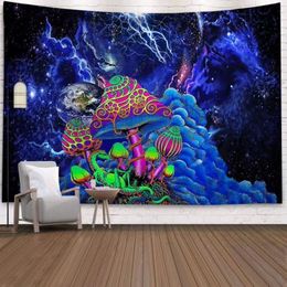 Space Mushroom Forest Castle Tapestry Fairytale Trippy Colorful Dragon Wall Hanging Tapestry for Home Deco Tapestry Mandala LJ2011283v