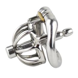 Male Chastity Cage Spiked Cock Cage Stainless Steel with Urethral Catheter Dilator Super Small Chastity Device Penis Lock Sex Toys for Men