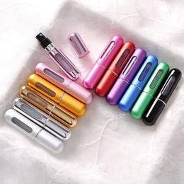 5ml perfume bottle Makeup Spray Self pump rechargeable Aluminium Mini perfume bottle Travel convenience free shipping