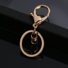 50pcs 30mm Keyring Multiple Colours Key Chains Rings Round Golden Silver-Plate Hook Lobster Clasp Keychain 220411215R