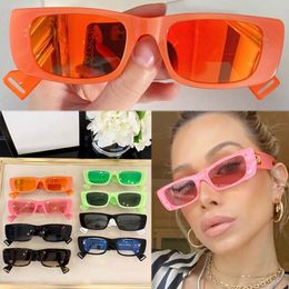 Fashion luxury sunglasses 0516S mens and womens classic square plate full frame orange frame leisure vacation glasses UV protectio339D