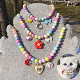 Dog Collars Cat Collar Party Wedding Necklace Colourful Pearl Jewelled Puppy Crown Bow Shell Pet Accessories