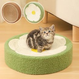 Cute Cat Scratcher Bed Sisal Cat Scratching Board 2 In 1 Cat House Cat Scraper Round Cat Scratcher for Cats Rascadores De Gato 240227