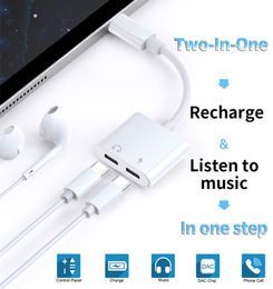 Dual Type C Aux o Earphone Jack Adapter For Samsung Galaxy S20 S10 Note10 Huawei P40 USB-C Charging Splitter Headphone Converter4344110