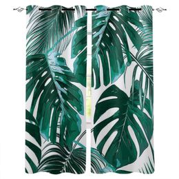 Curtain & Drapes Palm Leaves Green Tropical Plant Curtains For Room Window Kids Bedroom Living Treatment229c