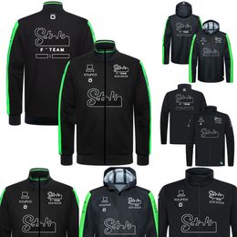 F1 2024 Team Hoodie Jacke Formel 1 Teamwear Jacke Herren Fahrer Racing Fans Sweatjacke Stehkragen Kapuzenpullover mit durchgehendem Reißverschluss