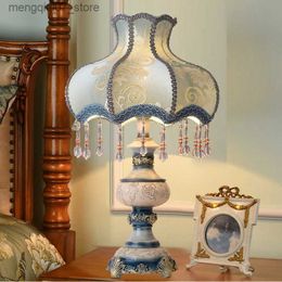 Lamps Shades European Style Table Lamp Bedroom Bedside Lamp Personality Warm Light Dimmable Bedside Table Lamp Wedding L240311