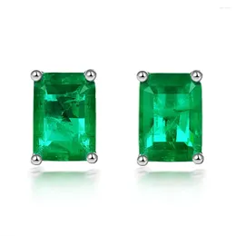 Stud Earrings 2024 925 Sterling Silver Imitation Emerald Women's Green Zircon Party Jewellery Gift