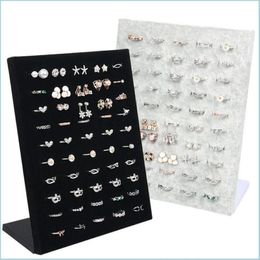 Jewellery Stand Black Grey Veet Display Case Jewellery Ring Displays Stand Board Holder Storage Box Plate Organiser 1241 E3 Drop Deliv226Z