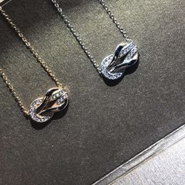 Designer Freds Halskette Feijia Precision Horseshoe Halb Diamant Halskette Rot 8 Form Halb Diamond Halskette Übersee Stil einfach und klarer Stil