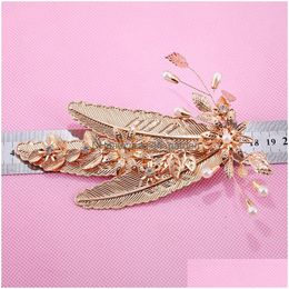 Hair Clips Barrettes Unique Design Fashion Gold Plated Alloy Leaf Shape Hairclip Accessory For Women Jewellery Drop Delivery Ha Dhgarden Dh9Up