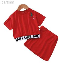 Clothing Sets Clothing Sets Children Clothes Girl Short Sleeve T-Shirt Skirt Outfit Summer Kid Suit Casual Baby Girls 2-10 YearsClothing ldd240311