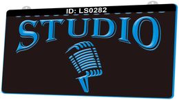 LS0282 Studio On The Air Microphone 3D Engraving LED Light Sign Whole Retail1230914