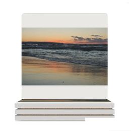 Mats Pads Table Beach Sunset Ceramic Coasters Square Cup Mat Cute Kitchen For Tea Drop Delivery Home Garden Dining Bar Decoration Acce Ot1Ag