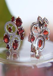 Stud Earrings GEM39S BALLET 925 Sterling Silver Flower 623Ct Natural Garnet Gemstone Fine Jewellery For Women Wedding5022456