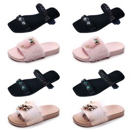 Designer Slipper Slider Men Women Summer Sandal Beaches Slipper Ladies Flips Flop white black blue Slides Shoes GAI pink