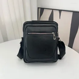 Evening Bags Casual Business Men's Crossbody Bag Vertical Leather Shoulder Fashion Messenger High Quality Man Handbag