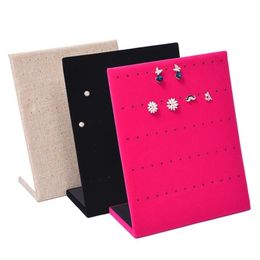 Jewelry Frame Red Black Beige Velvet Earrings Holder Earring Display Stand shelf Show Case Organizer 211105269j