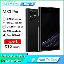 Cell Phones SOYES M80 Pro 3.0 Mini Smartphone 2GB RAM 16GB ROM Android 9.0 with facial ID WIFI BT North American 4G Mini Phone Q240312