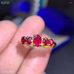 Cluster Rings KJJEAXCMY Boutique Jewellery 925 Sterling Silver Inlaid Natural Ruby Ladies Luxury Ring Support Detection