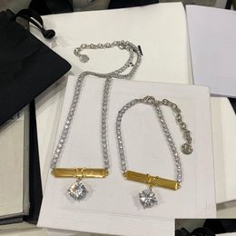 Bracelet & Necklace Designer Jewellery Sets Bracelets Necklace For Women Copy Luxury Style Sier 18K Gold Plating Retro Fashionable Wedd Dhrma
