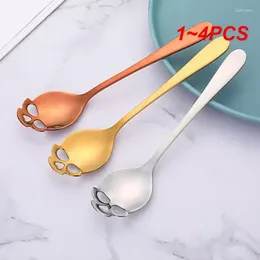 Spoons 1-4PCS Dessert Spoon One Piece Size: 15.1 3.4 0.25cm Electroplating Colour Party Accessories Creative