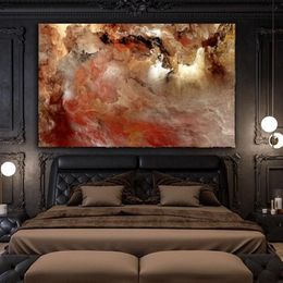 Wangart large size grey red cloud Oil Painting Wall Picture For Living Room Canvas Modern Art Poster And Print296H