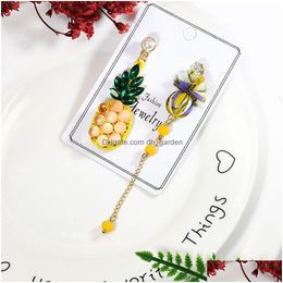 Dangle Chandelier 2 Styles Summer Fruit Pineapple-Shaped With Crystal Acrylic Drop Earrings For Women And Girls Gift Delivery Dhgarden Dhqix