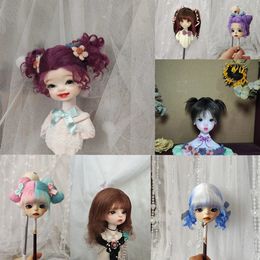 Doll Wig For 1/8 1/6 1/4 1/3 1/12 BJD Doll Hair Colorful Wig Princess Doll OB11 Fake Hair Wig Can Customized 240308