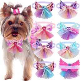 Accessories 50/100PCS Lace Diamond Dog Bow Tie Small Dog Cat Puppy Bowties Wedding Dog Supplies Dog Grooming Accessories For Small Dogs