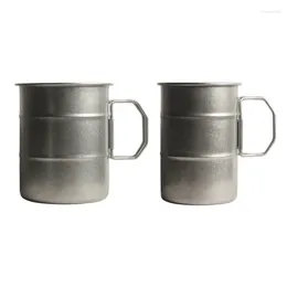 Tea Cups Stainless Steel Camping Cup Outdoor Hiking Travel Coffee Beer Mugs With Folding Handle Water Bottle Drinkware Drinking