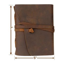 Fromthenon Genuine Leather Notebook Journal 5x7 Eco-Paper Vintage Bound Notebook Daily Notepad For Travellers Stationery 240304