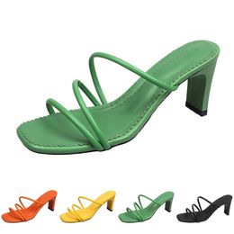 Women Fashion Slippers Sandals Heels High Shoes GAI Triple White Black Red Yellow Green Brown Color68 906 739