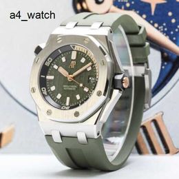 Lastest Luxury AP Watch 15720 Royal Oak Offshore Series 42 Gauge Army Green dial Made of Precision Steel Automatic Mechanical Mens Watch