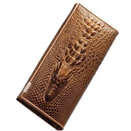 100% Genuine Leather Crocodile pattern Wallet Women Long Style Cowhide Purse Lady handbag noble luxurious personalized custom Alli162o