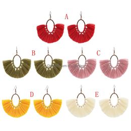 Charm New Fashion Trend Accessories Bohemian Tassel Cotton Thread Earrings Ladies Retro Women Jewelry Gift Drop Delivery Dhgarden Dhs1G