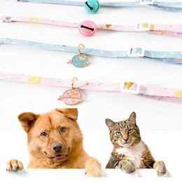 Dog Collars & Leashes Cute Cat Collar With Bell Adjustable Safety Breakaway Kitten Necklace Floral Pattern Puppy Chihuahua Pendant287z