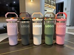 Water Bottles 20oz 30oz Cups Heat Preservation Stainless Steel Tumblers Outdoor Large Capacity Travel CarMugs Reusable Leakproof Flip Cup With LOGO FY5651 0311