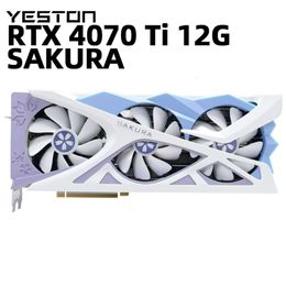 YESTON GeForce RTX4070Ti 12GB GDDR6X Graphics Card 192bit 3 Fan PC Gamer Video Card Desktop Pure White Gaming GPU