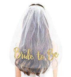 6070cm Bachelorette Party Veil Bride To Be Gilded Bride for Hen Night Party Wedding Bridal Shower Decorations Ideas Supplies7567616