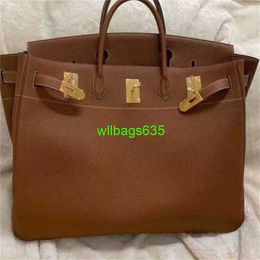 Handmade Bags Genuine Leather Handbags Bk50 Mens Handbag Brown Colour Luxury Bag Fully Handmade Stitching with Wax Line Leather have logo HBI9DL
