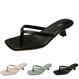 Sandals Slippers Heels Fashion Women High Shoes GAI Flip Flops Summer Flat Sneakers Triple White Black Green Brown Color41 941