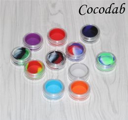 Wax Dry Herb Jars Oil Silicone Concentrate Container With Acrylic Shield Nonstick Goo Wax Oil Holder 5ml acrylic jar glas6612547