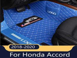 Custom leather floor mat For Honda Accord 2020 2019 2018 Floor Mats Leather Waterproof Carpets Auto Interior 09296941738