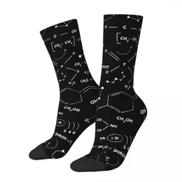 Men's Socks Funny Crazy Sock For Men Science Black Board Chemistry Pattern Harajuku Breathable Printed Crew Seamless Gift